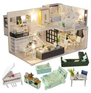 CUTEBEE Dollhouse Miniature with Furniture